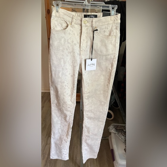 Joseph Ribkoff Shimmer Snakeskin Straight Leg High-Rise Pants